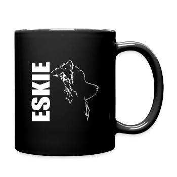 Américain Eskimo Chien Eskie Profil Chiens Wilsigns - Mug uni - noir - Droite