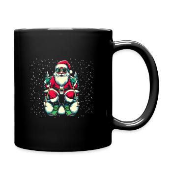 Skifahren Weihnachtsmann Skifahrer Ski Wintersport Ski - Tasse einfarbig - Schwarz - Rechts