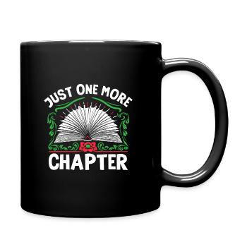 Just One More Chapter Book Reading Bookworm - Full Colour Mug - black - Right
