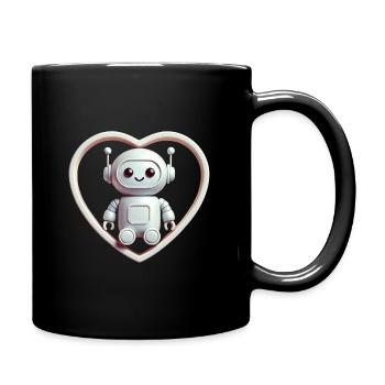 Mon petit Robot cœur - Mug uni - noir - Droite