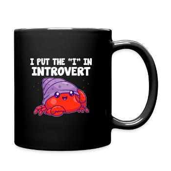 I Is For Introvert Sayings For Introverts - Full Colour Mug - black - Right