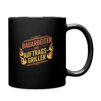 Bauarbeiter und Auftragsgriller - Tasse einfarbig - Schwarz - Rechts