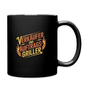 Verkäufer und Auftragsgriller BBQ Grillen - Tasse einfarbig - Schwarz - Rechts
