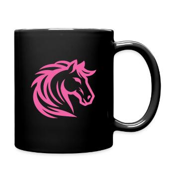 Pink horse design for the equestrian - Full Colour Mug - black - Right