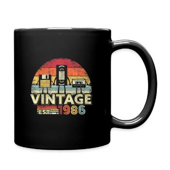 1986 Vintage Retro Birthday Gift - Full Colour Mug - black - Right