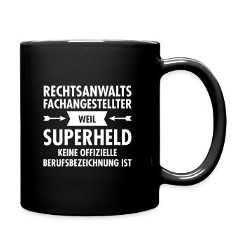 Rechtsanwaltsfachangestellter - Superheld - Tasse einfarbig - Schwarz - Rechts