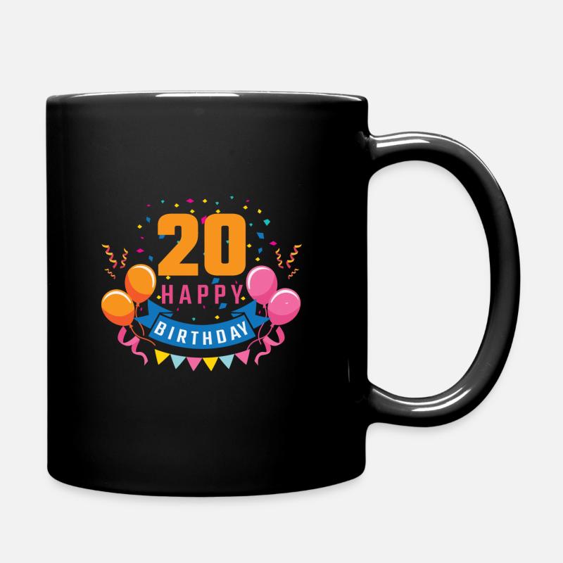 20ème anniversaire de 20 ans Joyeux anniversaire cadeau - Mug uni - noir