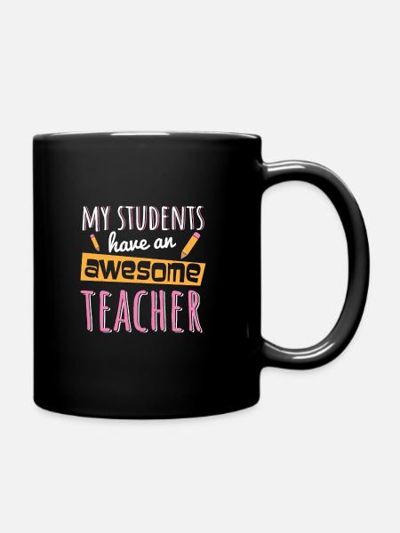 Funny teacher sayings gift for teacher - Full Colour Mug - black