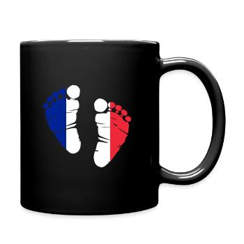 France French flag footprint gift - Full Colour Mug - black - Right