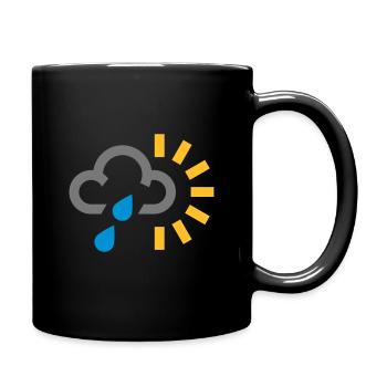 symbole météo icône nuage gris pluie icône soleil - Mug uni - noir - Droite
