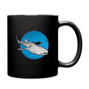 Diving with whale shark - Full Colour Mug - black - Right