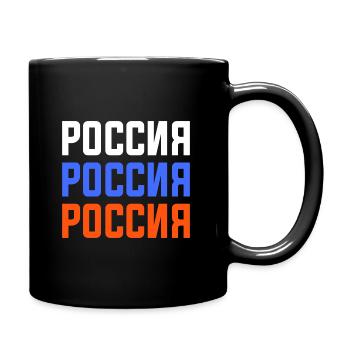 Russia T-shirt with Cyrillic script - Full Colour Mug - black - Right