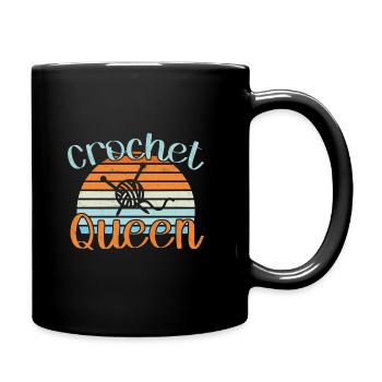 Crochet Queen / Häkeln - Tasse einfarbig - Schwarz - Rechts
