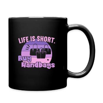 Life is short buy Handbags / Shopping Handbag - Full Colour Mug - black - Right