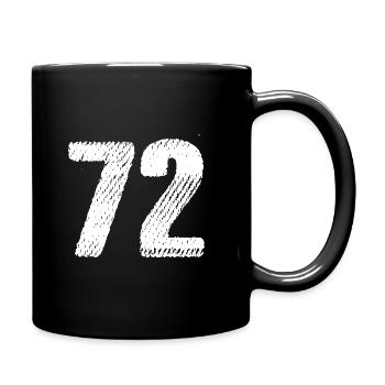 72 Zahl Trikot - Tasse einfarbig - Schwarz - Rechts
