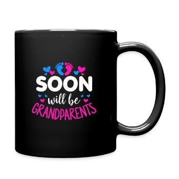 Wir werden bald Großeltern, Wir werden Oma und Opa - Tasse einfarbig - Schwarz - Rechts