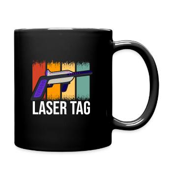 Retro Graphic Lasertag Player Lasertag Phaser Lase - Tasse einfarbig - Schwarz - Rechts