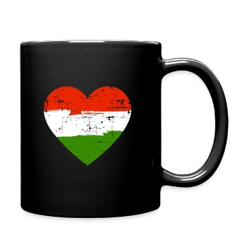 Drapeau du cœur de Hongrie - Mug uni - noir - Droite