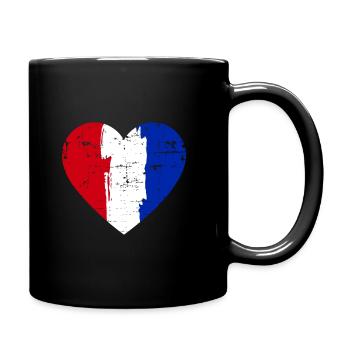 France Heart Flag - Full Colour Mug - black - Right
