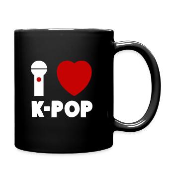 I love K-Pop Karaoke Heart - Full Colour Mug - black - Right