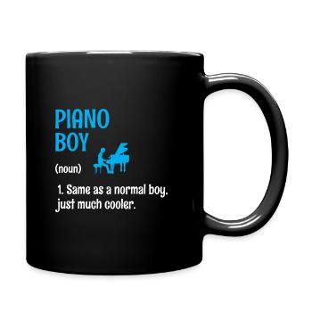 Piano Boy Wie Ein Normaler Junge, Nur viel Cooler Pi - Tasse einfarbig - Schwarz - Rechts