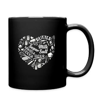 Herz Backen Gebäckbäck Bäcker Brot Backen Kuchen Bäcker - Tasse einfarbig - Schwarz - Rechts