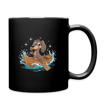 A Dachshund Boating Paddle Boat - Full Colour Mug - black - Right
