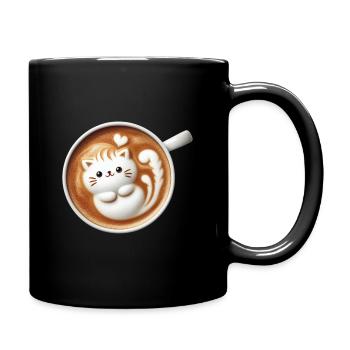 Latte Cat - Full Colour Mug - black - Right