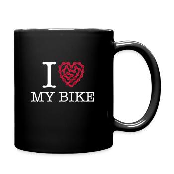 I Love My Bike - Tasse einfarbig - Schwarz - Rechts