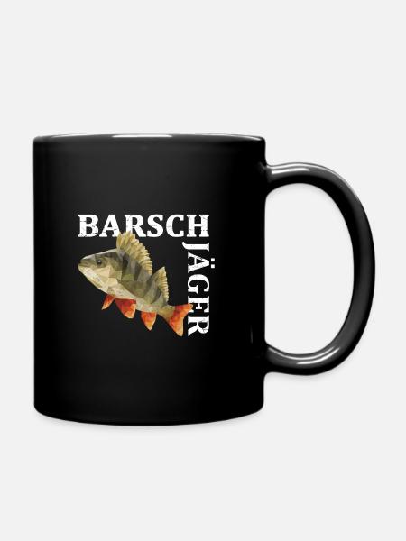 Barsch Jäger - Barschangeln Flussbarsch - Tasse einfarbig - Schwarz