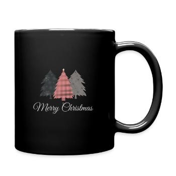 Trendy Frohe Weihnachten - Tasse einfarbig - Schwarz - Rechts