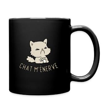 Chat m'énerve - Mug uni - noir - Droite