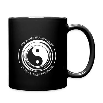 Stille Momente - Tasse einfarbig - Schwarz - Rechts