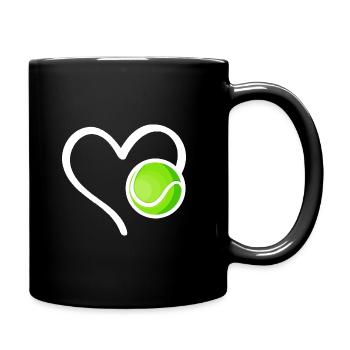 Tennis Heart Tennis Ball - Full Colour Mug - black - Right
