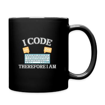 I code therefore i am Funny Programmer for Woman - Tasse einfarbig - Schwarz - Rechts