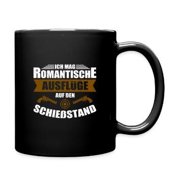 Revolver Schießstand Sportschießen Sportschütze - Tasse einfarbig - Schwarz - Rechts