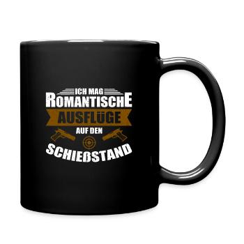 Schießstand Sportschießen Sportschütze - Tasse einfarbig - Schwarz - Rechts