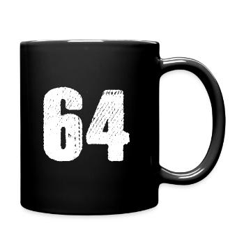 64 Zahl Trikot - Tasse einfarbig - Schwarz - Rechts