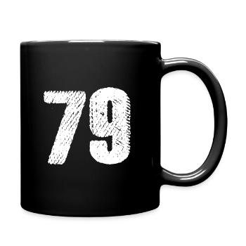 79 Zahl Trikot - Tasse einfarbig - Schwarz - Rechts