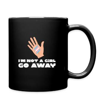 LBGT Flag Gay Pride Human I’m not a Girl go away - Mug uni - noir - Droite