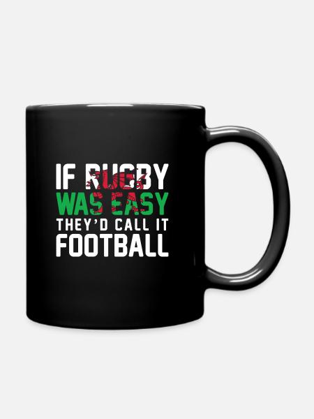 Wales Rugby Gift Welsh Welsh Flag - Full Colour Mug - black