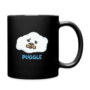Pug Puggle Dog Funny Animal Puns - Full Colour Mug - black - Right