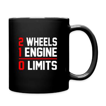 2 Wheels 1 Enginee 0 Limits Dirt Biker Motorcycle - Tasse einfarbig - Schwarz - Rechts