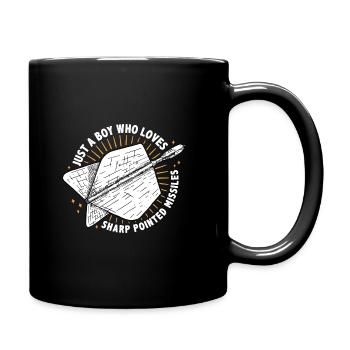 Just A Boy Who Loves Sharp Pointed Missiles Dart P - Full Colour Mug - black - Right