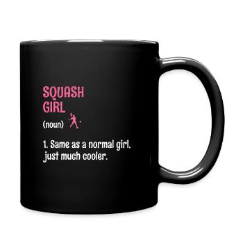 Squash Girl Squash Tennis Player Raquetball Sports - Full Colour Mug - black - Right
