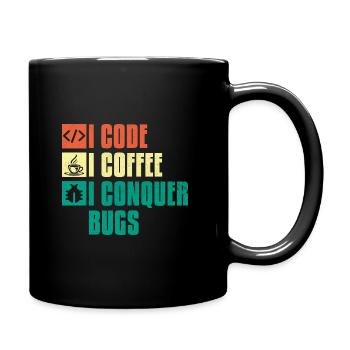 Coffee Coding Programmer Coder Developer Nerd Coff - Full Colour Mug - black - Right