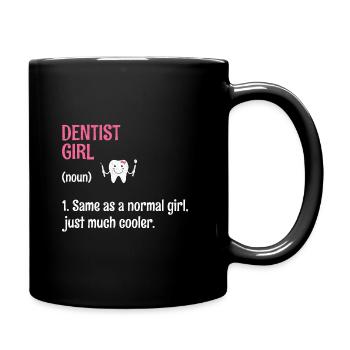 Dentiste Fille Définition Dentisterie Dentaire Dent Den - Mug uni - noir - Droite