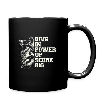 Tauchen Sie ein in Power Up Score Großer Handball Sportler - Tasse einfarbig - Schwarz - Rechts