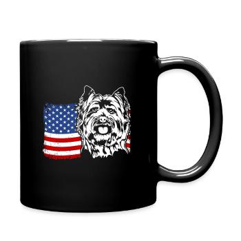 Cairn Terrier US Amérique Drapeau Chiens Chien Wilsigns - Mug uni - noir - Droite