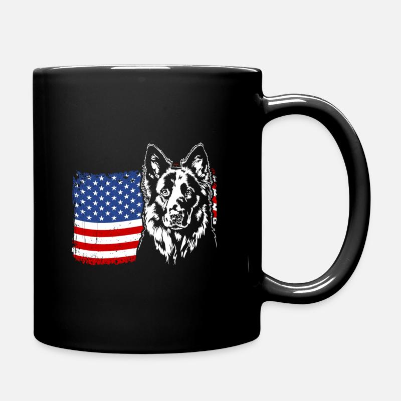 Deutscher Schäferhund US Amerika Fahne Wilsigns - Tasse einfarbig - Schwarz